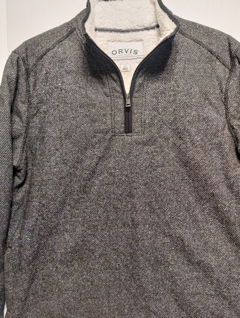 Orvis Men's Heather Gray Crewneck Knit Sweater
